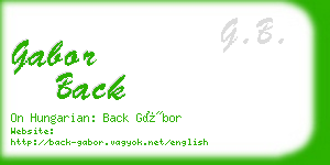gabor back business card